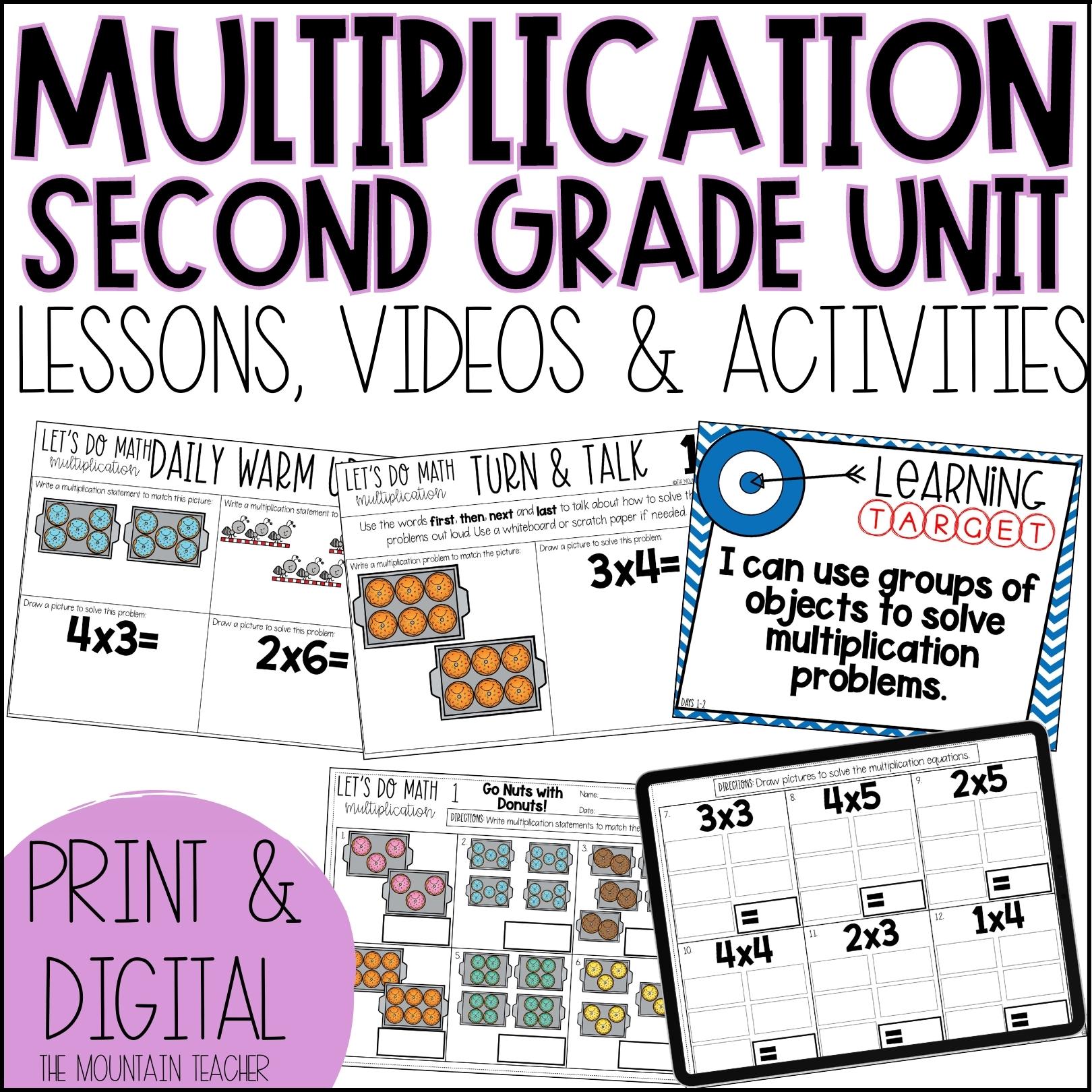 Digital Multiplication Worksheets Arrays Repeated Addition Number 