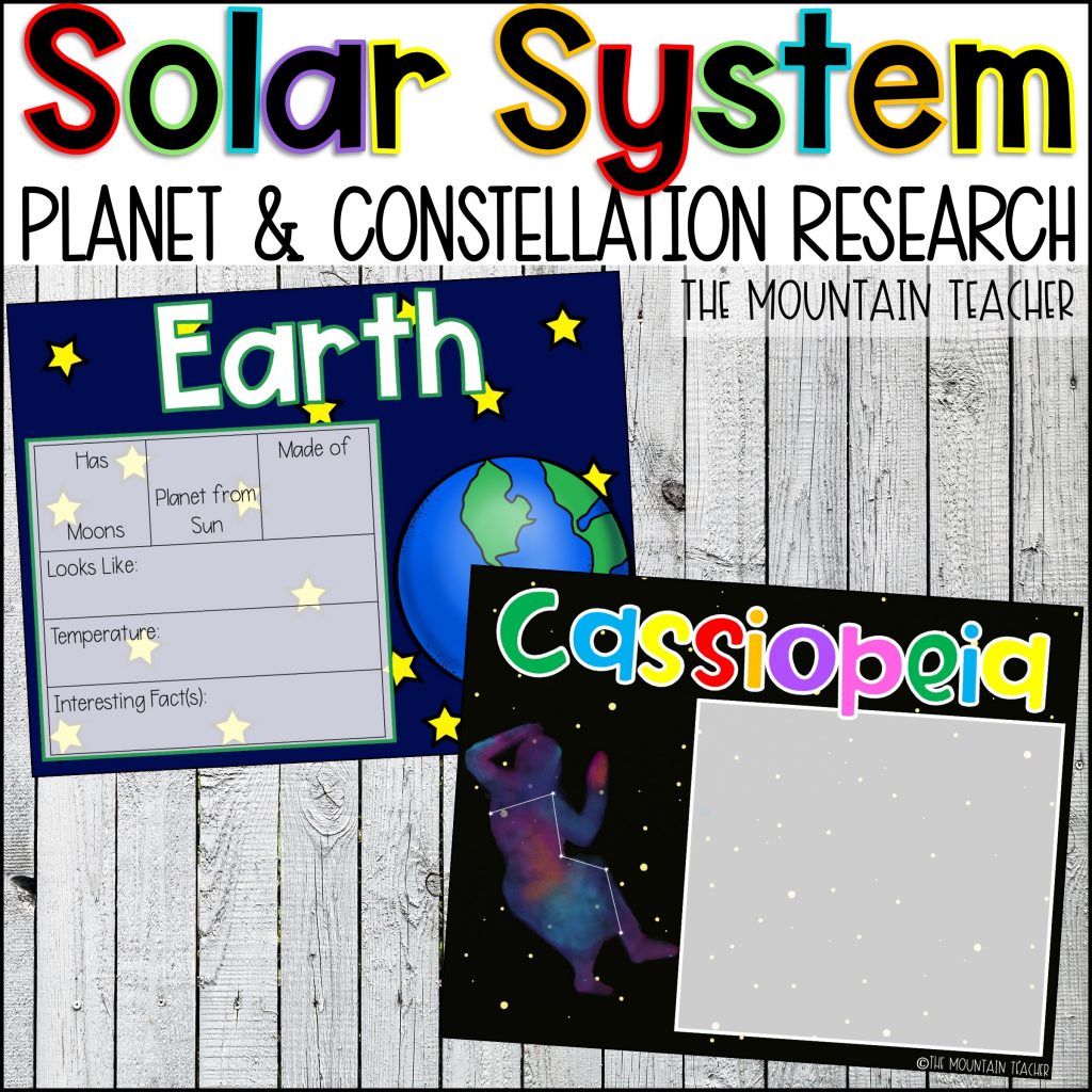 Solar System Unit Planet and Constellation Research By The Mountain Teacher 2nd Grade