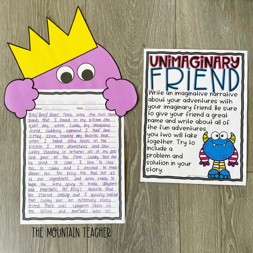 narrative writing activity round up - imaginary friend beekle craft and project