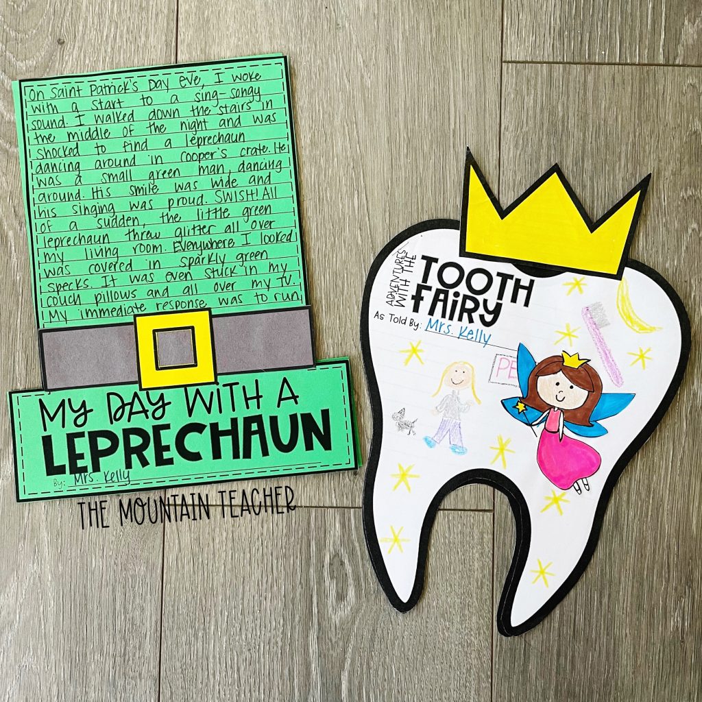 narrative writing activity round up - my day with a leprechaun and tooth fairy craft and project