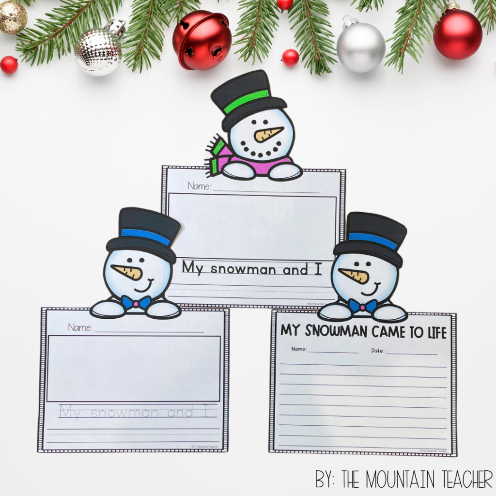 Surprise Students with the Best Holiday and Christmas Writing Prompts | when my snowman came to life narrative writing with primary lines