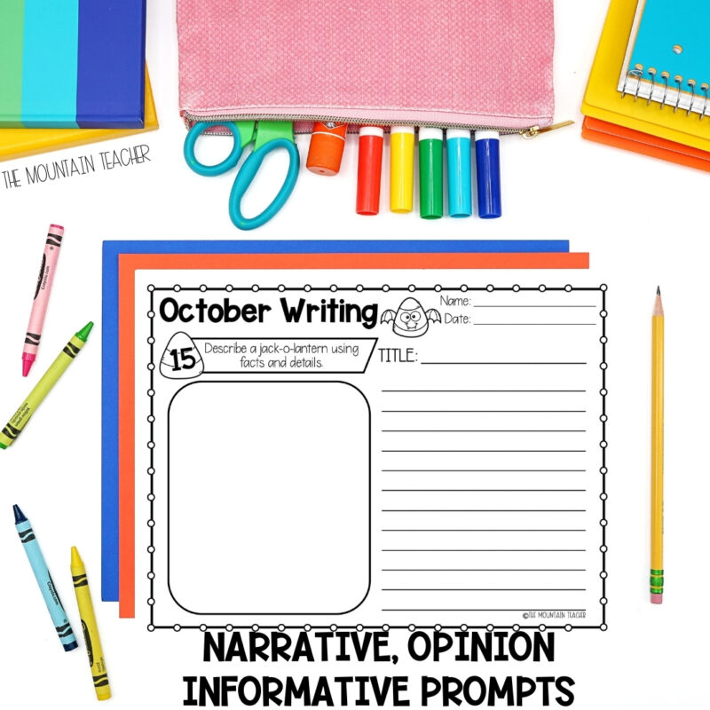 300 Daily Writing Prompts for a No Prep Printable and Digital Year Long Journal - narrative, informative and opinion prompts