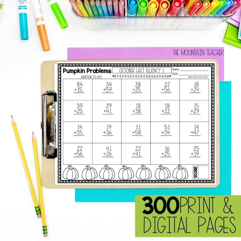 2 Digit Addition and Subtraction with Regrouping Worksheets YEAR BUNDLE - daily printable worksheets for 2 digit addition and subtraction with and without regrouping