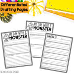 Printable Halloween Writing Activities for Kindergarten, 1st, 2nd or 3rd graders differentiated drafting pages