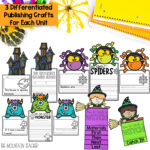 Printable Halloween Writing Activities for Kindergarten, 1st, 2nd or 3rd graders engaging crafts for bulletin boards