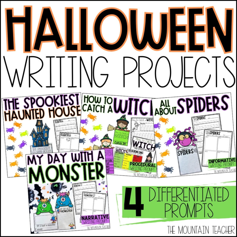 Halloween or October Creative Writing prompts for informative, narrative, opinion and how to writing