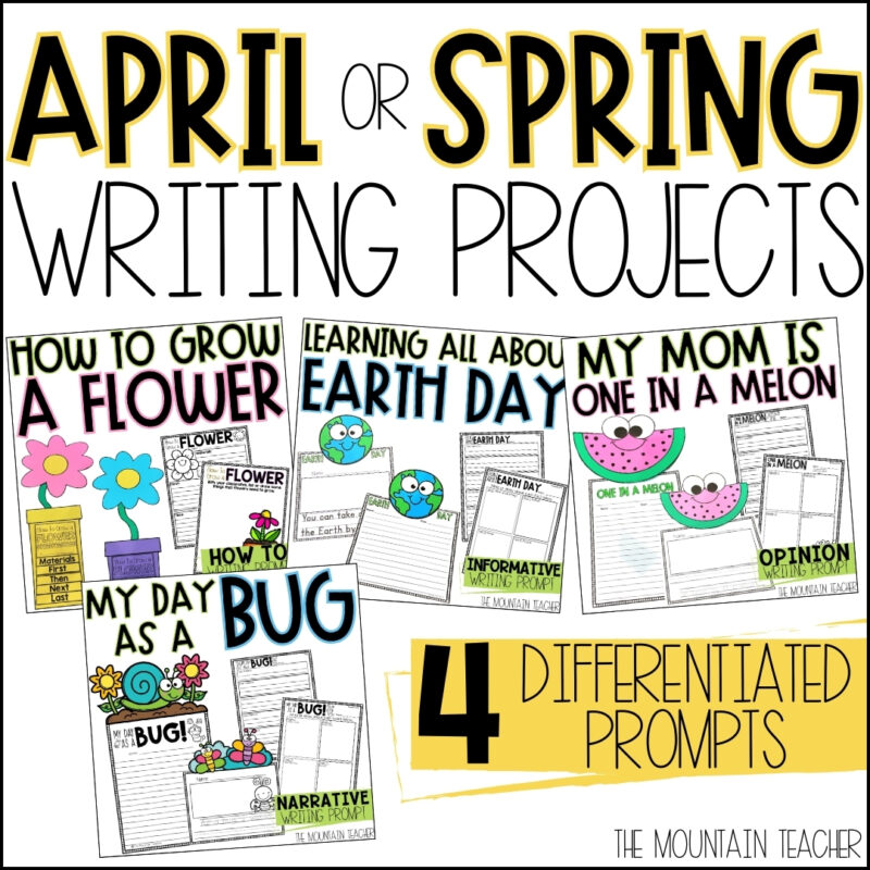 April or Spring Creative Writing prompts for informative, narrative, opinion and how to writing