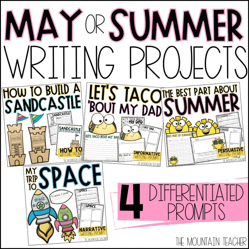 May or Summer Creative Writing prompts for informative, narrative, opinion and how to writing