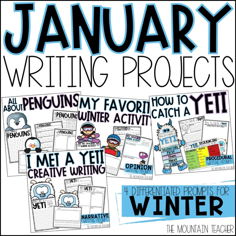 Winter or January Creative Writing prompts for informative, narrative, opinion and how to writing
