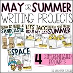 Summer Writing Prompts and May Bulletin Board for Father's Day and Summer Fun - Writing Templates, Graphic Organizers, and Summer Crafts for How to Build a Sandcastle Procedural Writing Activities, Let's Taco Bout My Dad Informative Writing Prompt, The Best Part About Summer Persuasive Writing Graphic Organizers, My Trip to Space Fun Writing Project for Narrative Writing