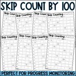 Skip Counting Numbers Worksheets by 5s by 10s and by 100s - Math Charts (100 Chart, 1000 Chart, 120 Chart)