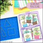 5 Fractions Centers - 2nd Grade Fraction Activities for Geometry - Looking for the BEST fractions centers for your 1st, 2nd or 3rd graders? Don't sleep on these fractions centers and math activities! Students will practice wholes, halves, thirds, fourths, fifths, sixths and more using fun manipulatives such as geoboards and counting bears.