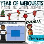 Webquest Reading Comprehension Bundle with Weekly Reading Comprehension & Writing Crafts