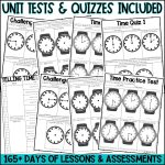 1st Grade Math Worksheets and Lessons - unit tests, benchmark assessments and weekly quizzes included along with a teacher guide
