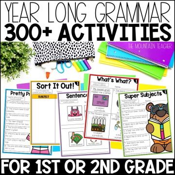 1st or 2nd Grade Grammar Posters, Worksheets and Activities