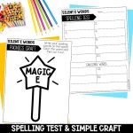 Silent E CVCe Worksheets, Activities and Games for 1st Grade Phonics or Spelling Spelling Test and Phonics Craft