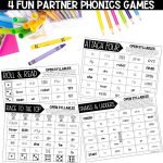 Open Syllable Worksheets, Games and Activities for 1st Grade Phonics or Spelling Partner Phonics Games