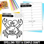 Short A CVC Activities and Worksheets for 1st Grade Phonics or Spelling Practice Spelling Test and Phonics Craft