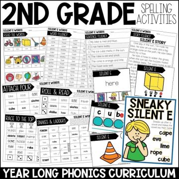 2nd Grade Phonics Curriculum and Spelling Words with Activities for Science of Reading