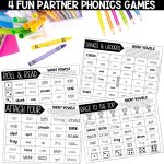Short Vowel Review Worksheets, Activities & Games 2nd Grade Phonics or Spelling Partner Phonics Games