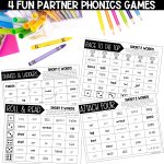 Short E CVC Activities and Worksheets for 1st Grade Phonics or Spelling Practice Partner Phonics Games