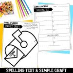 Long A Vowel Teams Worksheets, Activities & Games 2nd Grade Phonics or Spelling Spelling Test and Phonics Craft
