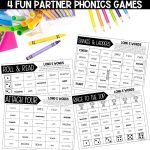 Long E Vowel Teams Worksheets, Activities & Games 2nd Grade Phonics or Spelling Phonics Games for Partners