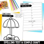 Long E Vowel Teams Worksheets, Activities & Games 2nd Grade Phonics or Spelling Phonics Craft and Spelling Test