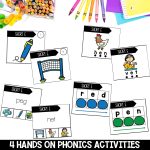 Short E CVC Activities and Worksheets for 1st Grade Phonics or Spelling Practice Hands on Phonics Centers