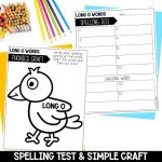 Long O Vowel Teams Worksheets, Activities & Games 2nd Grade Phonics or Spelling Phonics Craft and Spelling Test