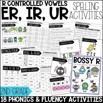 Bossy R Worksheets, Activities & Games for 2nd Grade Phonics or Spelling