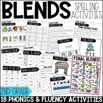 Final Blends Worksheets, Activities & Games for 2nd Grade Phonics or Spelling