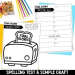 Final Blends Worksheets, Activities & Games for 2nd Grade Phonics or Spelling Phonics Craft and Spelling Test
