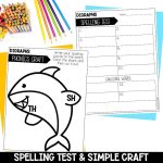 TH SH Digraphs Worksheets, Activities & Games for 2nd Grade Phonics or Spelling Phonics Craft and Spelling Test