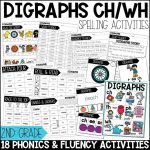 CH WH Digraphs Worksheets, Activities & Games for 2nd Grade Phonics or Spelling