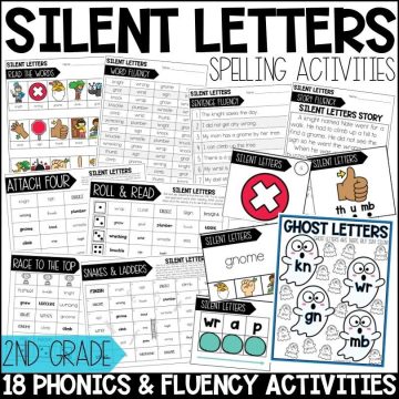 Silent Letters Worksheets, Activities & Games for 2nd Grade Phonics or Spelling