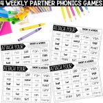 1st Grade Phonics Curriculum and Spelling Words for Science of Reading Partner Phonics games