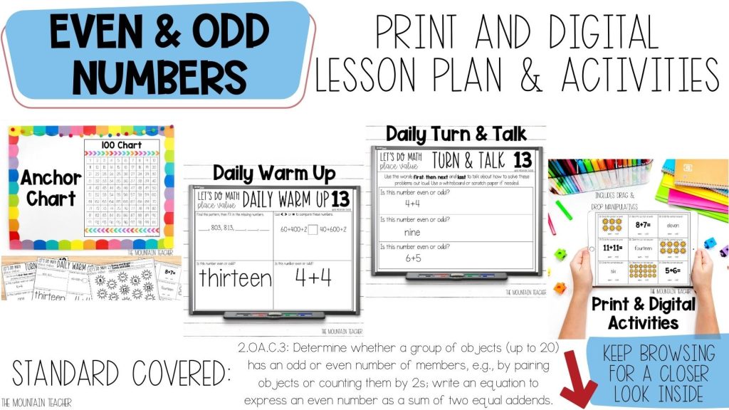 The Best Place Value Lessons for Your 2nd Graders Comparing Even and Odd Numbers to 20