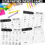 Short U CVC Activities and Worksheets for 1st Grade Phonics or Spelling Practice Partner Phonics Games
