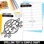 Short U CVC Activities and Worksheets for 1st Grade Phonics or Spelling Practice Spelling Test and Phonics Craft