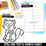 Final Blends Worksheets, Games, Activities 1st Grade Phonics & Spelling Practice Spelling Test and Phonics Craft