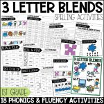 3 Letter Blends Worksheets, Games, Activities 1st Grade Phonics and Spelling