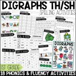 Digraphs TH and SH Worksheets, Games and Activities 1st Grade Phonics or Spelling
