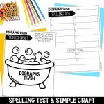 Digraphs TH and SH Worksheets, Games and Activities 1st Grade Phonics or Spelling Spelling Test and Phonics Craft