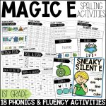 Silent E CVCe Worksheets, Activities and Games for 1st Grade Phonics or Spelling