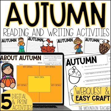 All About Autumn Webquest - Fall Reading Comprehension Activities and Writing Craft