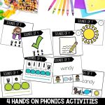 Sounds of Y Spelling Worksheets, Activities, Centers & Games - 1st Grade Phonics Hands on Partner Phonics Centers for Blending and Segmenting