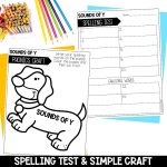 Sounds of Y Spelling Worksheets, Activities, Centers & Games - 1st Grade Phonics Spelling Test and Phonics Craft