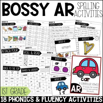 AR Bossy R Worksheets, Activities & Games 1st Grade Phonics or Spelling
