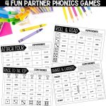 Diphthongs OO Sound Worksheets, Activities & Games 1st Grade Phonics or Spelling - Partner Spelling Games and Buddy Phonics Roll the Dice Games